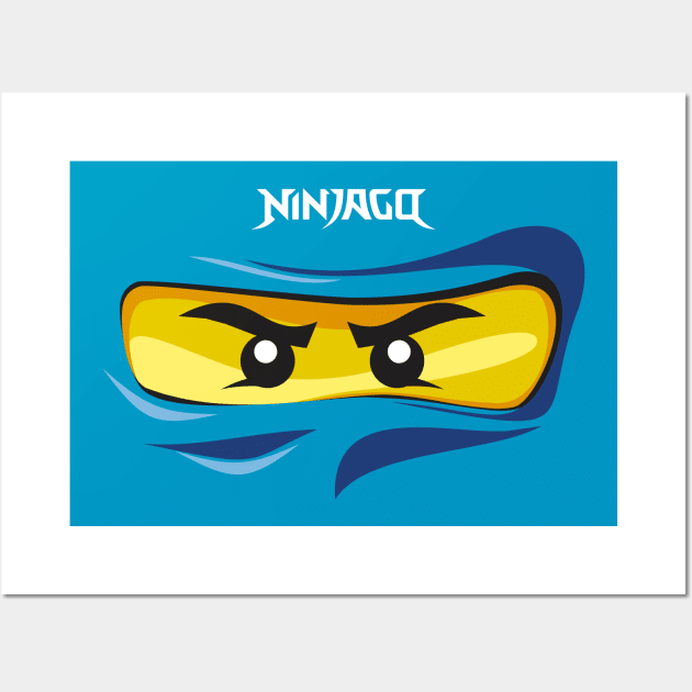 Ninjago Eyes BLUE Ninja JAY Fanmade FanArt T-Shirt Wall Art by kaitokid